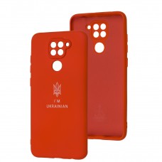 Чехол для Xiaomi Redmi Note 9 Full Premium Трезубец красный
