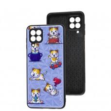 Чехол для Samsung Galaxy A22 / M22 / M32 Wave Majesty pretty kittens / light purple