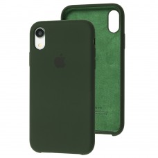 Чехол silicone case для iPhone Xr black green / зеленый