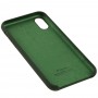 Чехол Silicone для iPhone X / Xs case зеленый / black green
