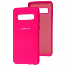 Чехол для Samsung Galaxy S10 (G973) Silicone Full розовый неон