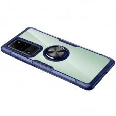 Чехол для Samsung Galaxy S20 Ultra (G988) Deen CrystalRing с кольцом синий   