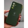 Чехол для Samsung Galaxy A32 (A325) Full Premium Трезубец зеленый / dark green