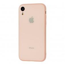 Чохол New glass для iPhone Xr рожевий пісок