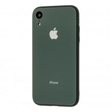 Чохол New glass для iPhone Xr зелений ліс