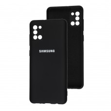Чехол для Samsung Galaxy A31 (A315) Lime silicon с микрофиброй черный