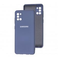 Чехол для Samsung Galaxy A31 (A315) Lime silicon с микрофиброй лавандово-серый