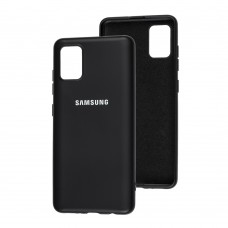 Чехол для Samsung Galaxy A51 (A515) Lime silicon с микрофиброй черный