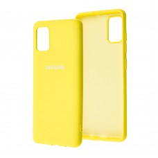 Чехол для Samsung Galaxy A51 (A515) Lime silicon с микрофиброй желтый (yellow)