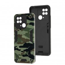 Чехол для Xiaomi Redmi 10C Military armor camouflage dark green