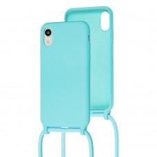 Чехол для iPhone Xr Lanyard without logo turquoise