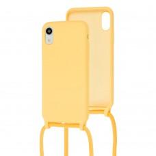 Чохол для iPhone Xr Lanyard without logo жовтий