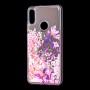 Чехол для Huawei Y6 2019 вода розовый "розово-фиолетовые цветы"