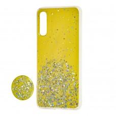 Чехол для Samsung Galaxy A50 / A50s / A30s блестки + popsocket лимонный