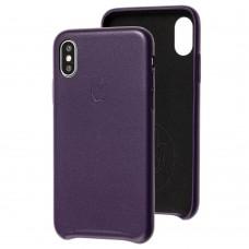 Чохол для iPhone X / Xs Leather Ahimsa фіолетовий