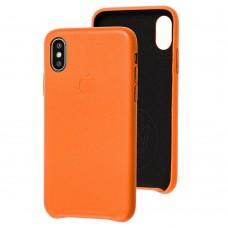 Чехол для iPhone X / Xs Leather Ahimsa оранжевый