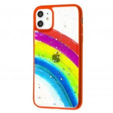 Чехол для iPhone 11 Colorful Rainbow красный