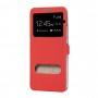 Чехол книжка для Huawei P Smart Plus Modern Style с двумя окнами красный
