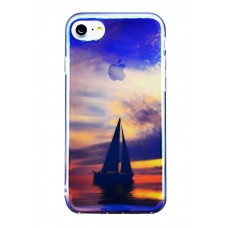 Чехол перламутр для iPhone 7 / 8 ночная яхта