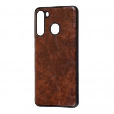 Чехол для Samsung Galaxy A21 (A215) Lava case темно-коричневый