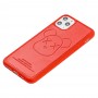Чехол для iPhone 11 Pro Kaws leather красный