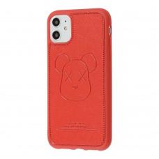Чехол для iPhone 11 Kaws leather красный