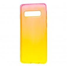 Чехол для Samsung Galaxy S10+ (G975) Gradient Design красно-желтый