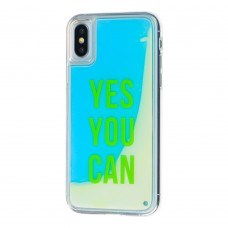 Чехол для iPhone X / Xs "Neon песок" Yes you can