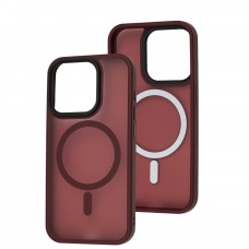 Чохол для iPhone 15 Pro WAVE Matte Insane MagSafe dark red