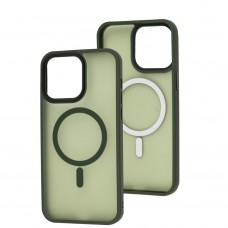 Чехол для iPhone 14 Pro Max WAVE Matte Insane MagSafe green