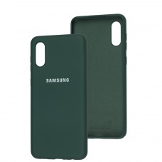 Чехол для Samsung Galaxy A02 (A022) Silicone Full зеленый / dark green
