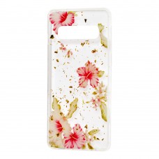 Чехол для Samsung Galaxy S10 (G973) Flowers Confetti "китайская роза"