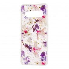Чехол для Samsung Galaxy S10 (G973) Flowers Confetti "китайская фиолетовая роза"