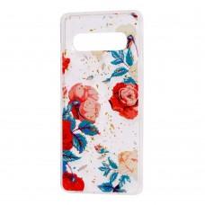 Чехол для Samsung Galaxy S10 (G973) Flowers Confetti "роза"