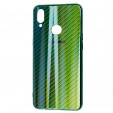 Чохол для Samsung Galaxy A10s (A107) Carbon Gradient Hologram зелений