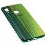 Чехол для Samsung Galaxy A10s (A107) Carbon Gradient Hologram зеленый