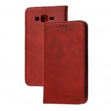 Чехол книжка для Samsung Galaxy J7 (J700) Black magnet красный
