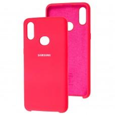 Чехол для Samsung Galaxy A10s (A107) Silky Soft Touch ярко-розовый