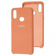 Чехол для Samsung Galaxy A10s (A107) Silky Soft Touch персиковый