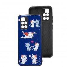 Чехол для Xiaomi Redmi 10 Wave Majesty kitty in love / midnight blue