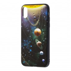 Чехол для iPhone Xr glass "Галактика"