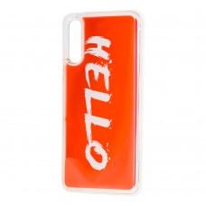 Чехол для Samsung Galaxy A50 / A50s / A30s "жидкий песок" Hello красный