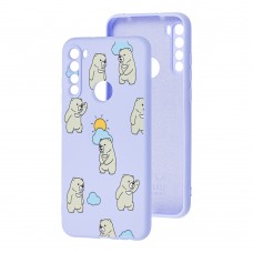 Чохол для Xiaomi Redmi Note 8T Wave Fancy cute bears / light purple