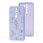 Чехол для Xiaomi Redmi Note 8 Pro Wave Fancy cute bears / light purple
