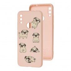 Чехол для Xiaomi Redmi Note 7 Wave Fancy pug / pink sand