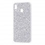 Чехол для Samsung Galaxy M20 (M205) Shining sparkles с блестками серебристый