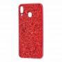 Чохол для Samsung Galaxy M20 (M205) Shining sparkles з блискітками червоний