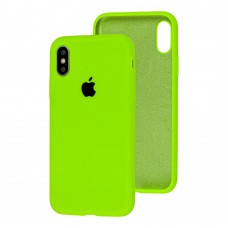 Чохол для iPhone X / Xs Silicone Full зелений / lime green