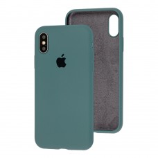 Чохол для iPhone X / Xs Silicone Full зелений / camouflage green