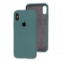 Чохол для iPhone X / Xs Silicone Full зелений / camouflage green